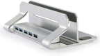 D051-3 Aluminum Alloy Desktop Organizer Vertical Laptop Stand with 4 USB Ports Hub by Unknown