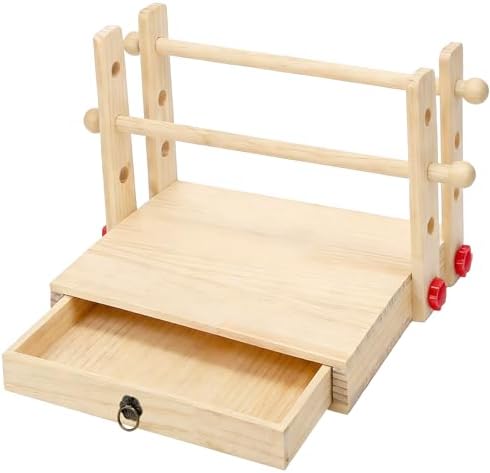 Novabright Book Folding Tools with Drawer Wooden Book Decorative Folding Stand 12" x 12" Multipurpose Portable Adjustable Fold Stand with Storage Function for Xmas Gift, Books not Included by Unknown