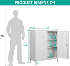 SISESOL White Metal Cabinet with Doors and Shelves,40" Metal Storage Cabinet with Lock Door Adjustable Shelf,File Cabinets for Home Office,School,Kitchen,Garage Storage Tool Cabinets - Image 3