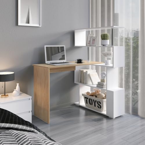 Mondeer 41.7" L-Shaped Desk with 4-Tier Shelves for Home Office - Image 6