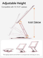 tounee Laptop Stand for Desk, Adjustable Computer Stand Holder with 360° Rotating Base, Ergonomic Laptop Riser Compatible with MacBook Pro Air, All Laptops 10-15.6"-Pink - Image 4