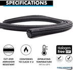 Kable Kontrol Braided Cable Sleeve Split Wrap 1/4" 3000 Ft - Black - Image 2
