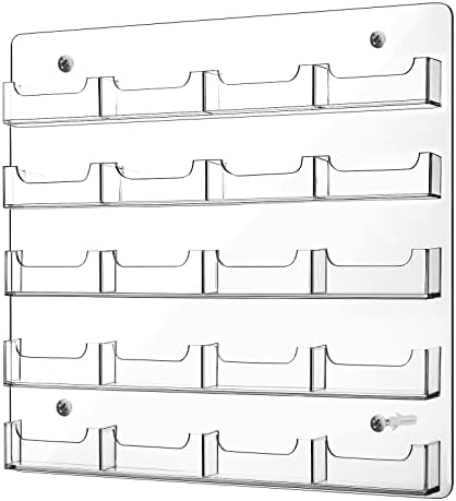 Hillban Acrylic Business Card Holder Wall Mount Office, 20 Pockets by Hillban