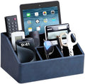 PU Leather Desk Organizer, Remote Control Holder, Dark Blue by MEIBOOCH