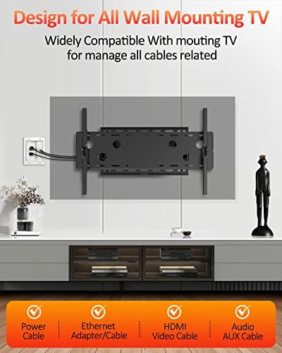 Elecpow in Wall Cable Management Kit, Hide TV Power Cables & Low Voltage Wires Behind The Wall, Recessed Outlet for Wall Mounting TV - Image 2