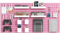 MULSAME Pegboard Combination Kit, Wall Mounted Storage Set with 8 Pegboards & 28 Accessories Hanging, Peg Boards Organizer for Walls Display, Crafts Organization, Kitchen Organizer, 22" x 44" Pink by MULSAME