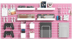 MULSAME Pegboard Combination Kit, Wall Mounted Storage Set with 8 Pegboards & 28 Accessories Hanging, Peg Boards Organizer for Walls Display, Crafts Organization, Kitchen Organizer, 22" x 44" Pink by MULSAME