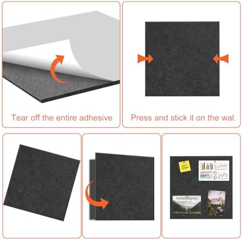 Cork Boards for Walls 48" x 36" Felt Board Alternative, 12 Pack Felt Wall Tiles Bulletin Board, Large Cork Board for Office Pin Board Tack Board Cork Boards - Image 5