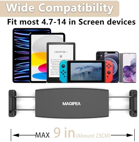MAGIPEA Gooseneck Tablet Holder for Bed, Reinforced Flexible Arm Tablet Stand with 360° Rotation, Hands-Free Clamp Mount for 4.7–13" iPad, Kindle, Galaxy Tab, Switch - Image 4