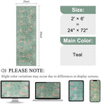 DUKINO 2x6 Runner Rug, Washable Animal Kitchen Rugs Non Slip, Teal - Image 2