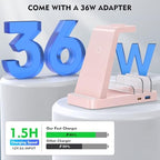 GAUOLN Wireless Charger for iPhone - 5 in 1 Charging Station for Multiple Devices Apple: Wireless Charging Stand Dock for iPhone 17 16e 16 15 14 13 12 Pro Max Apple Watch Airpods - Image 4