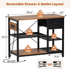 Homieasy 3D Printer Stand with Filament Storage, 39.4" x 23", Rustic Brown - Image 7