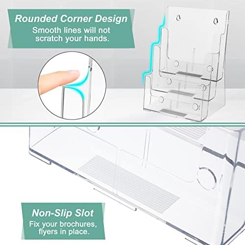 3-Tier Brochure Holder 8.5x11, Desktop Literature & File Organizer, 2-Pack - Image 4