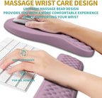 Hokafenle 2 in 1 Ergonomic Mouse Pad Wrist Support & Wrist Rest for Computer Keyboard Set, with Relieve Carpal Tunnel Pain Massage Bulge and Full Memory Gel Design (2In1 Set, Purple) - Image 4
