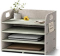 Fluxynara 4-Tier Felt File Organizer with Carry Handles, Sage Mist by FLUXYNARA