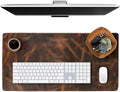ELIZO Leather Desk Pad Real Leather Desk Mat Desk Cover Desk Blotter Desk Protector Large Computer Mat for Keyboard Gaming Mouse Pad (2-Layer 3mm) Table Laptop Mat Office Desktop Accessories by Elizo