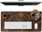 ELIZO Leather Desk Pad Real Leather Desk Mat Desk Cover Desk Blotter Desk Protector Large Computer Mat for Keyboard Gaming Mouse Pad (2-Layer 3mm) Table Laptop Mat Office Desktop Accessories by Elizo