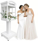 Telephone Booth Audio Guest Book White Phone Booth Stand Wedding Telephone Booth Box Perfect for Video Message Recording Wedding Party Ceremony Decoration by ZLPOWER