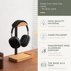 muso wood Oak Headphone Stand, Wood Headset Stand with Storage Base - Image 5