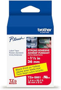 Brother Genuine P-Touch TZe Black Print on Yellow Label Tape (TZeS661), Strong Adhesive Laminated, ~1-1/2in x 26.2ft (36mm x 8m), for Select P-Touch Label Makers, Water-Resistant, Extra Strength by Unknown