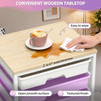 Goovilla Rolling Cart with 5 Drawers for Craft, Art, Dorm, Office, Purple - Image 4