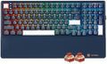 Hexgears E4Pro Wireless Creamy Mechanical Keyboard with Number Pad, Hot Swappable Custom Keyboard with Wrist Rest,Pre-lubed Tactile Switches,Gasket Structure,RGB Backlit Gaming Keyboard (Dark Blue) by HEXGEARS