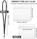 Marspark 4"x3" Name Badge Holder with Lanyard Bulk, Black, 200 Sets - Image 2
