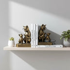 LIFFY Cat Decorative Bookends, 7“ Resin Non Skid Book Ends for Heavy Books, Parent-Child Cats Figurine Collectibles with Eye Glasses for Shelf to Hold Books, Whimsical Cat Decorations for Cats Lovers - Image 5