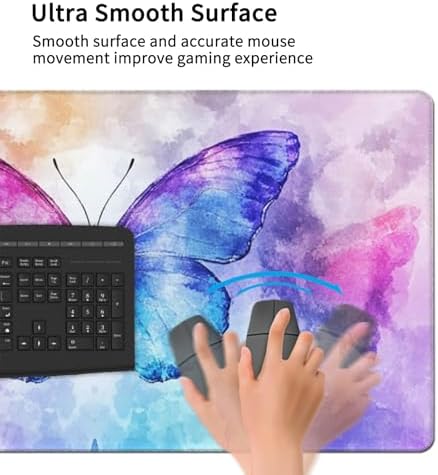 Butterfly Desk Mat 48"x24" - Aesthetic Watercolor Extended Mouse Pad - Image 2