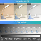 LED Desk Lamp with 10W Wireless Charging & Pen Holder, Blue - Image 4
