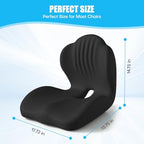 Ergonomic Seat Cushion for Office Chairs Lumbar Support Pillow, Black - Image 3