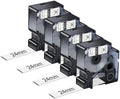 NineLeaf 4 Pack Compatible Labels Tape Replacement for Dymo 1805443 1 inch Black on White Heat Shrink Tube Labels 24mm x 1.5m for Wires and Cables Use in Rhino 6000 6500 Label Maker by NineLeaf