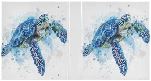 ALAZA Sea Turtle Watercolor 3 Ring Binder Set 1.5 Inch Three Ring Office Binders w/clipboard & 3 Pockets, Hold 200 Sheets - Image 2