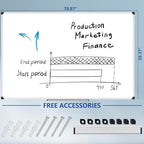XBoard Magnetic Dry Erase Board 72" x 40" Wall Mounted, Large Whiteboard with Marker Tray, Aluminum Frame Large Dry Erase Board for Office, Conference Room, School - Image 3