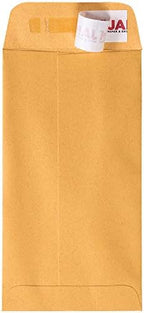 JAM PAPER #7 Coin Business Envelopes with Peel and Seal Closure - 3 1/2 x 6 1/2 - Brown Kraft Manila - Bulk 250/Box - Image 3