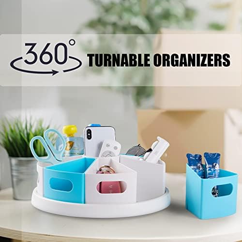 MeCids 360°Rotating Desk Organizers Homeschool Office Organization and Storage Art Supplies Organizers– 12" Lazy Susan Style Caddy with Removable Bins, for Home Offices, School Supplies Classroom Use - Image 5