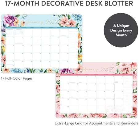 2027 Decorative Desk Blotter Calendar, 17-Month Planner - Cabana Stripes - Image 4