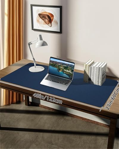 Desk mat Large, Leather Desk Pad Protector,Office Desk Mat,Mouse Pad, Non-Slip Desk Blotter, Laptop Desk Pad, Waterproof Desk Writing Pad for Office&Home (Midnight Blue, 48" x 24") - Image 7