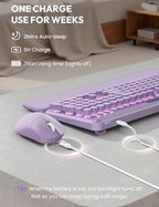 Wireless Keyboard and Mouse, Backlit Typewriter with Magnetic Wrist Rest - Image 6