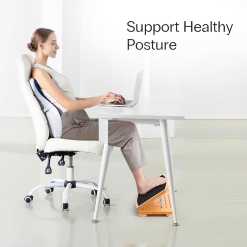 StrongTek Wooden Desk Foot Rest, Adjustable 3 Heights, Non-Slip, Under Desk - Image 3