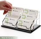 SANRUI Acrylic Black Business Card Holder Clear Desk Display Stand 6 Slot - Image 6