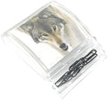 Sticky Notes Memo Pad Holder and Paper Clips Set (Wolf Face) by Stationery+Creations