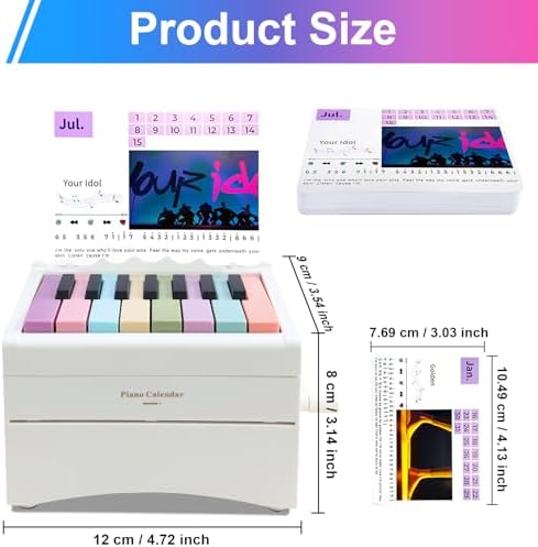 Piano Calendar 2026 Desk Calendar, Magical Music Themed Singer Korean Kpop Playable Piano Desk Monthly Calendar, Demon Mini Piano With 12 Music Scores in 13 Cards for Hunters Fans Gifts Home Decor - Image 2