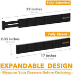 SpaceAid Bamboo Drawer Dividers with Inserts and Labels, Kitchen Adjustable Drawer Organizers, Expandable Organization for Home, Office, Dressers, 7 Dividers with 15 Inserts (17"-22" Black) - Image 4