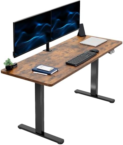 VIVO Rustic Vintage Brown 60 x 24 in Standing Desk, DESK-KIT-B06N by VIVO