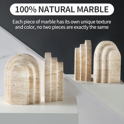Natural Travertine Book Ends for Shelves - Image 4
