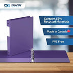Premium Economy 3-Ring Binder, Spine Label, 1" Round Rings, Purple, 6 Pack - Image 6