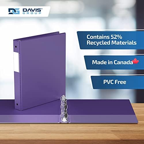 Premium Economy 3-Ring Binder, Spine Label, 1" Round Rings, Purple, 6 Pack - Image 6