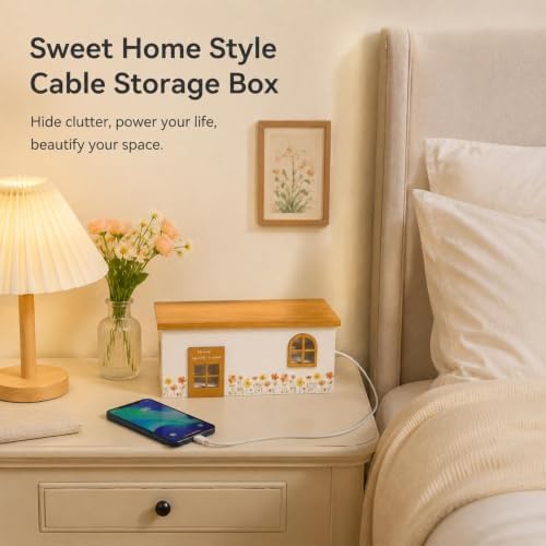 Wood Cable Management Box, Cord Hider & Organizer for Power Strip - Image 6