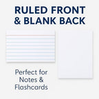 WritePads Index Cards Bulk, 2400 Flash Cards (24 Packs of 100), Wide Ruled Notecard, Blank Back Note Cards, Lined Flashcards for Studying School Home and Office, Made in USA (4x6) - Image 7